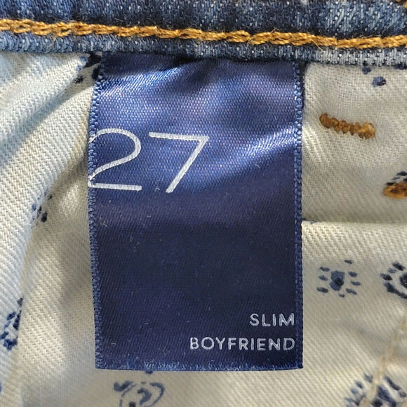 Pilcro Anthropologie Slim Boyfriend Denim Jean Mid Rise Straight Blue Size 27 - Picture 13 of 16
